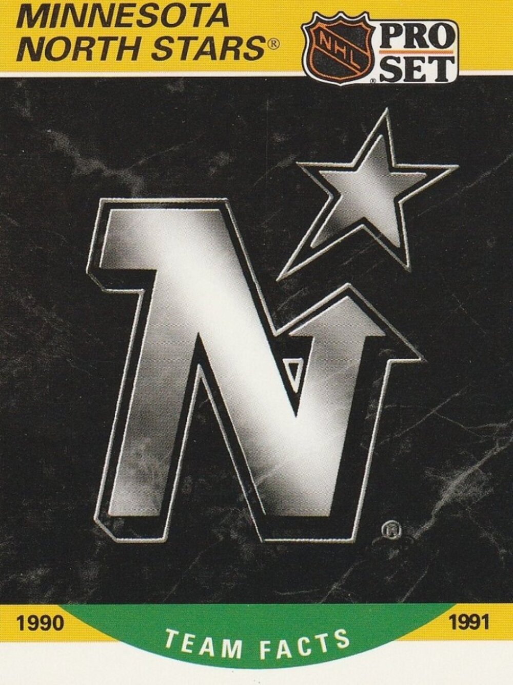 Minnesota North Stars Team Facts 1990/1991 - 1990 Pro Set NHL Hockey Card